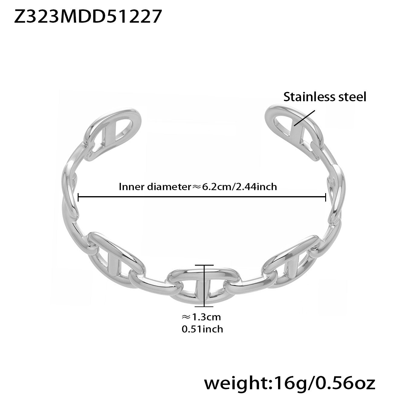 Stainless Steel 18K Gold Plated Cute Open Bangles CROWN Chunky Designs Waterproof Non-tarnishing Women's Gift