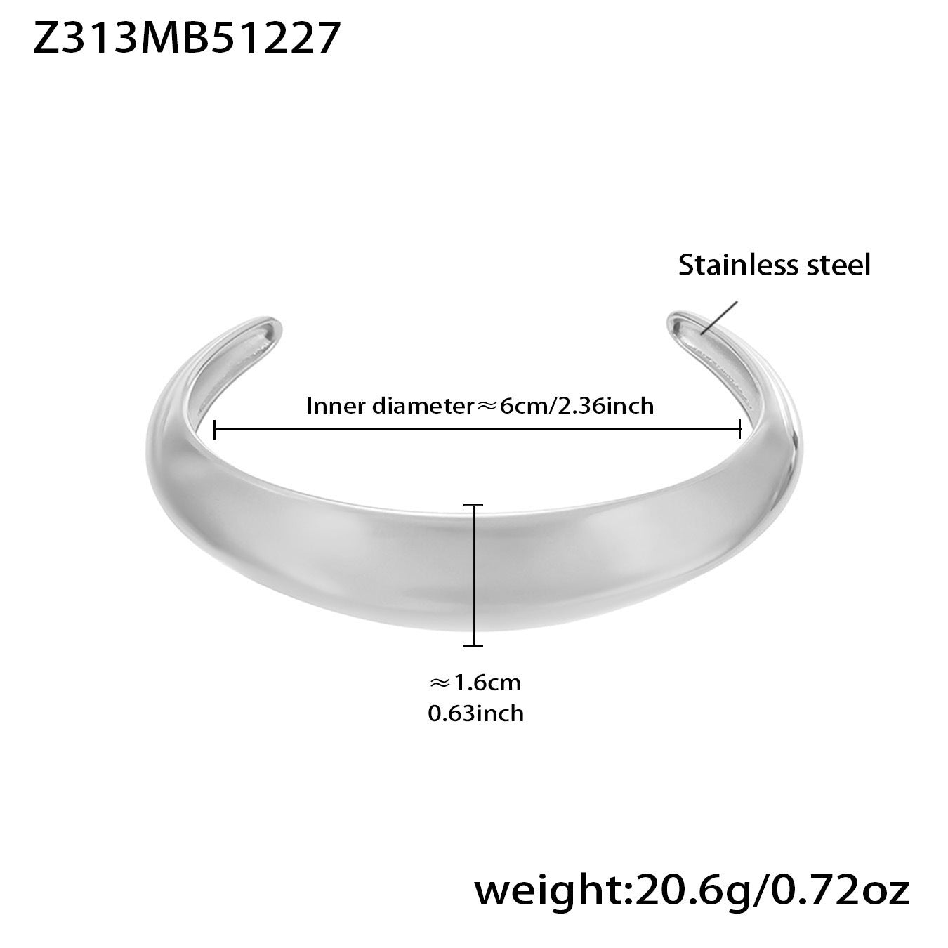 Stainless Steel 18K Gold Plated Cute Open Bangles CROWN Chunky Designs Waterproof Non-tarnishing Women's Gift
