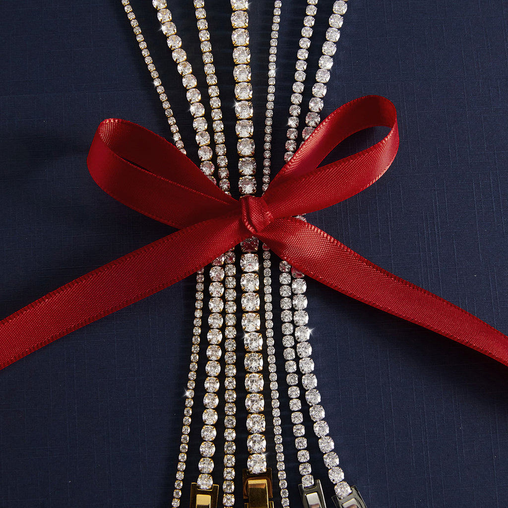 Customizable Vintage Trendy Tennis Zircon Bracelets Waterproof Stainless Steel 18K Gold Plated for Party Occasions