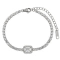 Bracelets 18K Gold Plated White Zircons Waterproof Stainless Steel Unisex Party Gift Chain Adjustable Hypoallergenic Trendy Cute