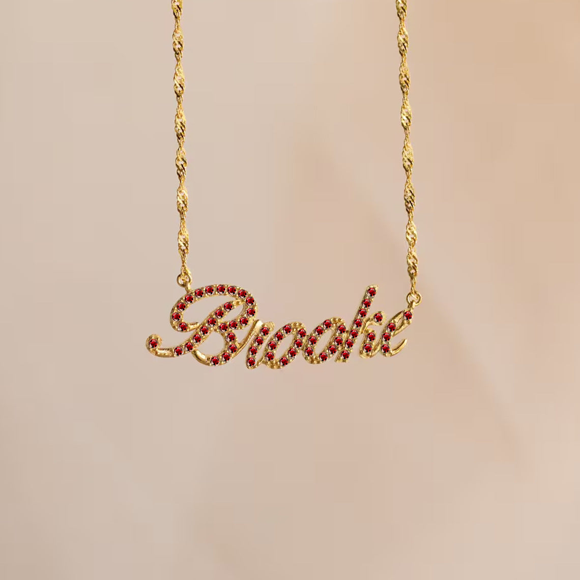 Fashion Trendy Letter Pendant Necklace with Inlay Zircon Personalized Name Necklace