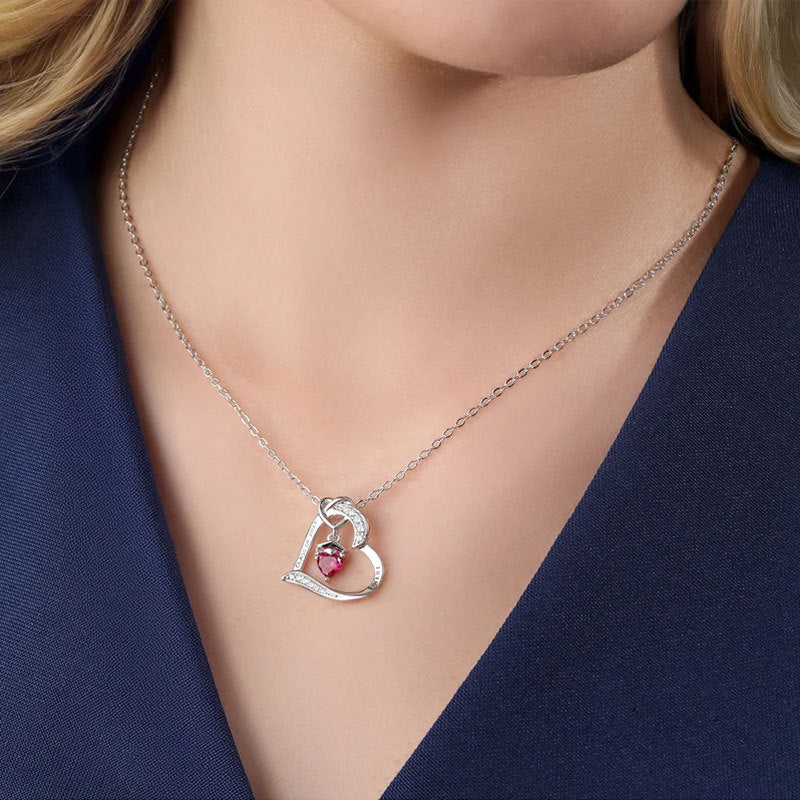 Heart-Shaped Engraved Necklace with Birthstone and Graduation Cap Pendant for European and American-Style College Commemorative jewelry